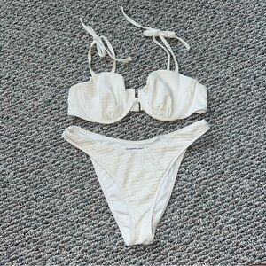 Abercrombie tie strap underwire bikini top & high leg cheeky bottoms